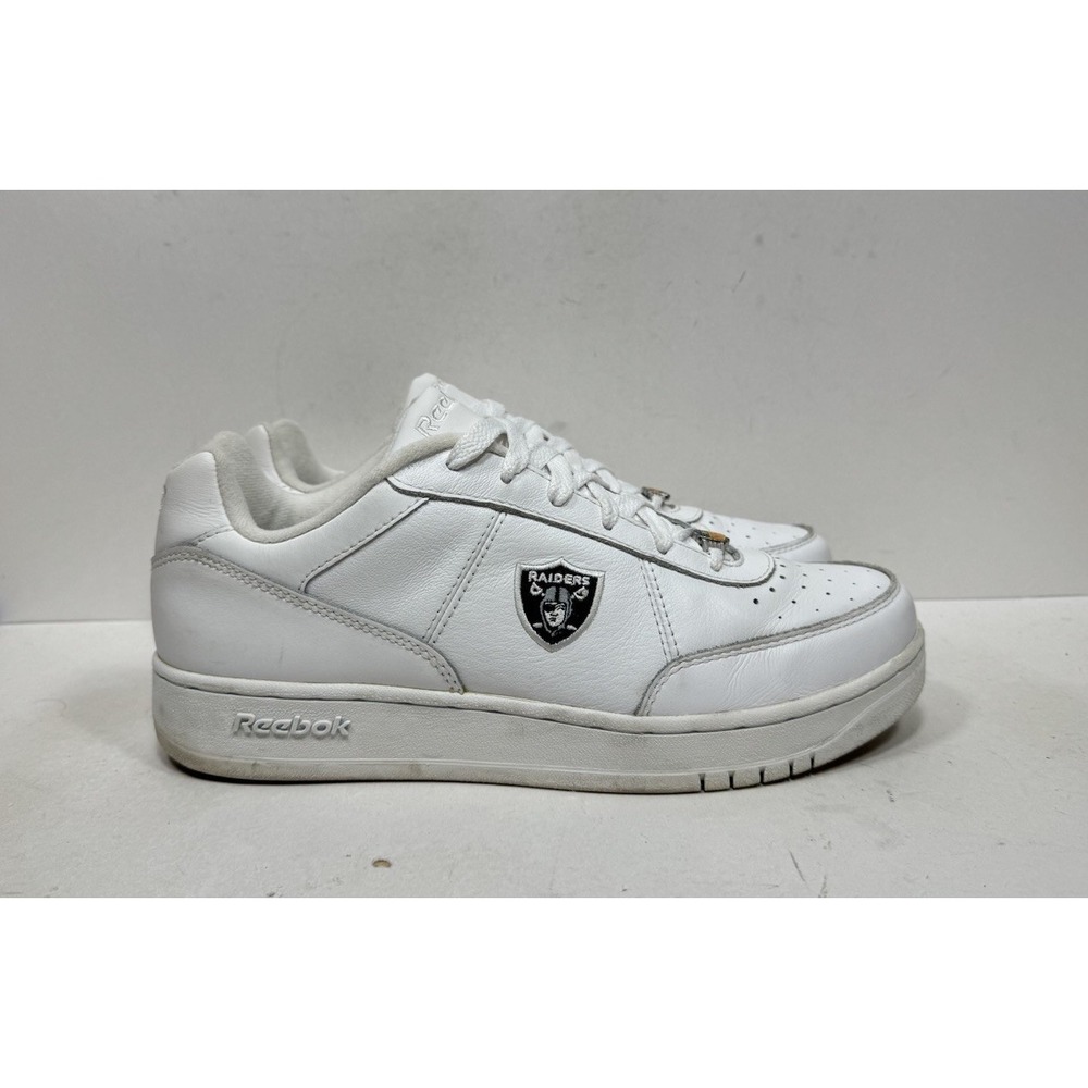 Vintage Reebok NFL Las Vegas Raiders Shoes Men's Size 13 White Black Oakland